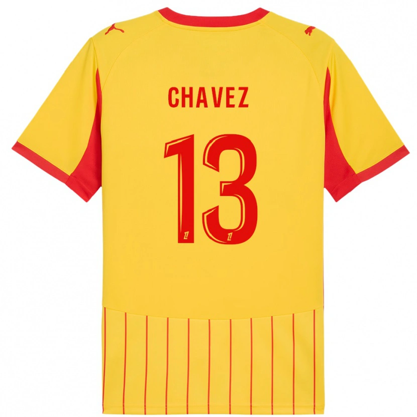Danxen Kinderen Jhoanner Chávez #13 Geel Rood Thuisshirt Thuistenue 2025/26 T-Shirt