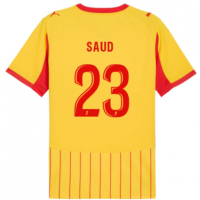 Danxen Kinderen Saud Abdulhamid #23 Geel Rood Thuisshirt Thuistenue 2025/26 T-Shirt