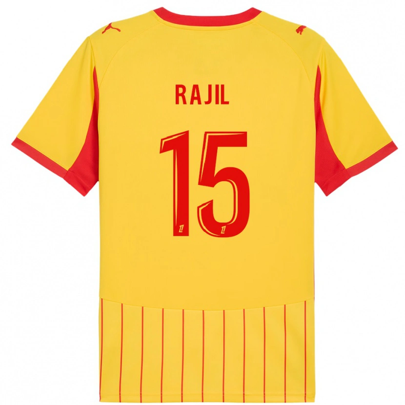 Danxen Kinderen Jibril Rajil #15 Geel Rood Thuisshirt Thuistenue 2025/26 T-Shirt