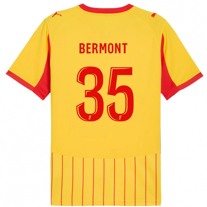 Danxen Kinderen Anthony Bermont #35 Geel Rood Thuisshirt Thuistenue 2025/26 T-Shirt