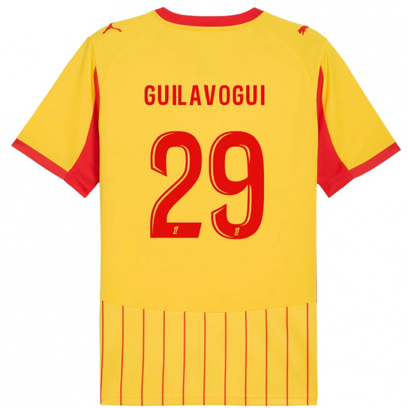 Danxen Kinderen Morgan Guilavogui #29 Geel Rood Thuisshirt Thuistenue 2025/26 T-Shirt