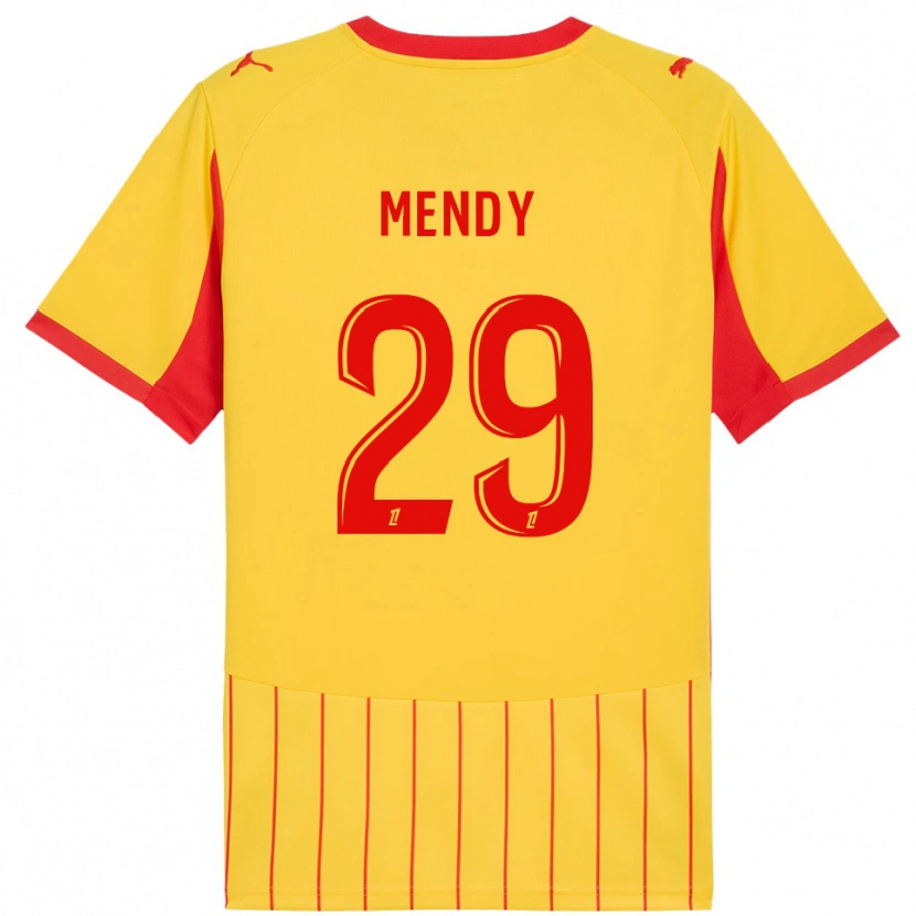 Danxen Kinderen Noëlie Mendy #29 Geel Rood Thuisshirt Thuistenue 2025/26 T-Shirt