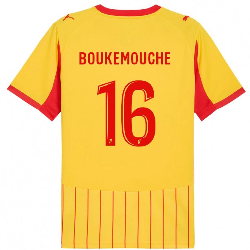 Danxen Kinderen Amine Boukemouche #16 Geel Rood Thuisshirt Thuistenue 2025/26 T-Shirt