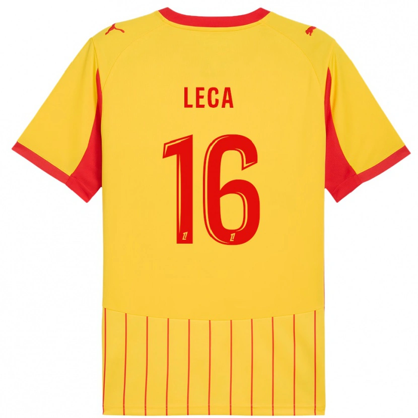 Danxen Kinderen Jean-Louis Leca #16 Geel Rood Thuisshirt Thuistenue 2025/26 T-Shirt