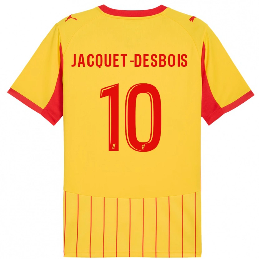 Danxen Kinderen Tairik Jacquet-Desbois #10 Geel Rood Thuisshirt Thuistenue 2025/26 T-Shirt