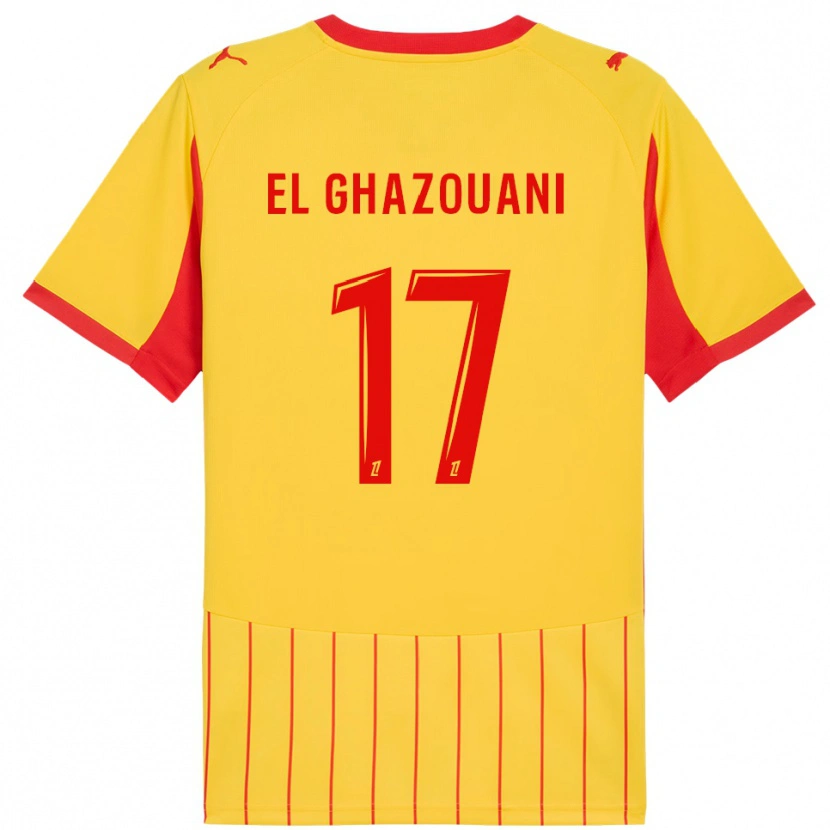 Danxen Kinderen Fatima El Ghazouani #17 Geel Rood Thuisshirt Thuistenue 2025/26 T-Shirt