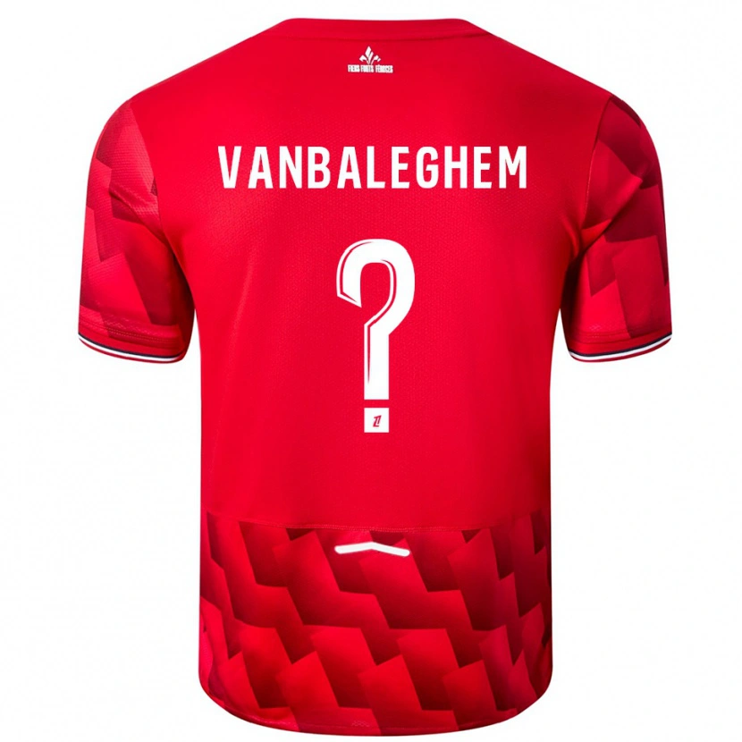 Danxen Kinderen Valentin Vanbaleghem #0 Rood Wit Thuisshirt Thuistenue 2025/26 T-Shirt