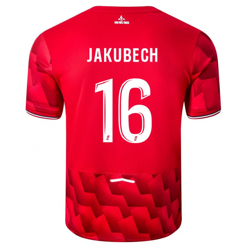 Danxen Kinderen Adam Jakubech #16 Rood Wit Thuisshirt Thuistenue 2025/26 T-Shirt