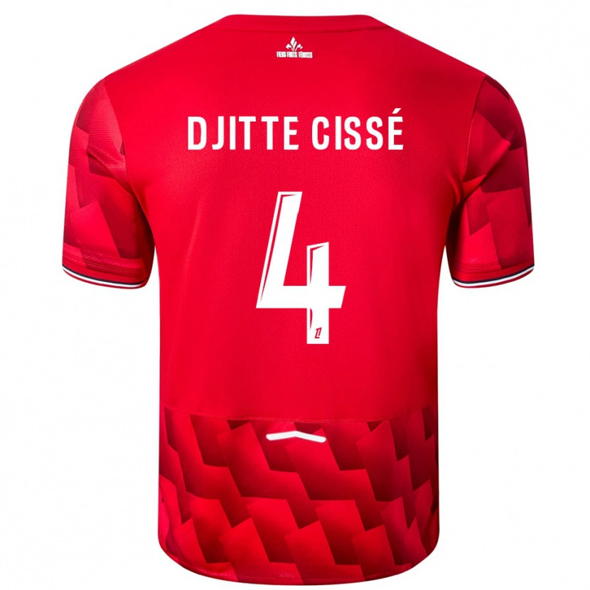 Danxen Kinderen Babacar Djitte Cissé #4 Rood Wit Thuisshirt Thuistenue 2025/26 T-Shirt