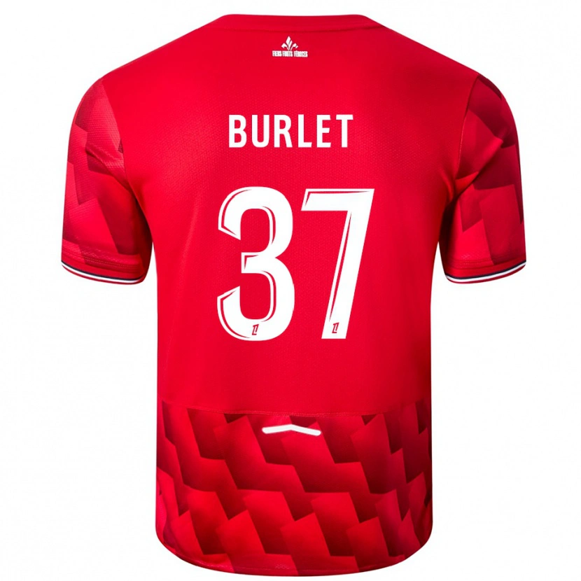 Danxen Kinderen Vincent Burlet #37 Rood Wit Thuisshirt Thuistenue 2025/26 T-Shirt