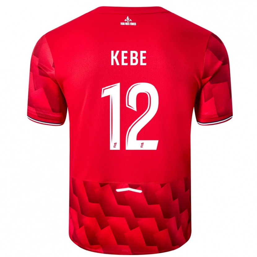 Danxen Kinderen Hamadi Kebe #12 Rood Wit Thuisshirt Thuistenue 2025/26 T-Shirt