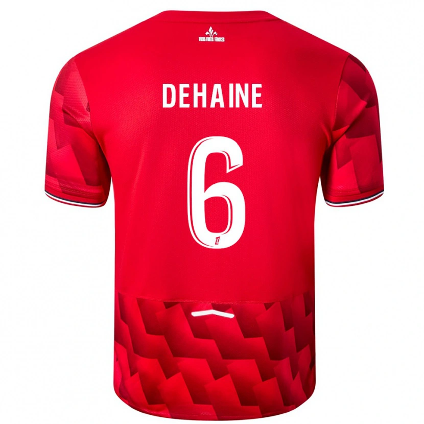 Danxen Kinderen Axel Dehaine #6 Rood Wit Thuisshirt Thuistenue 2025/26 T-Shirt
