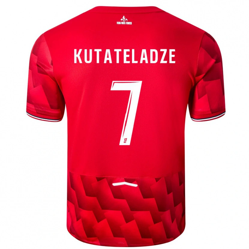 Danxen Kinderen Alexandre Kutateladze #7 Rood Wit Thuisshirt Thuistenue 2025/26 T-Shirt