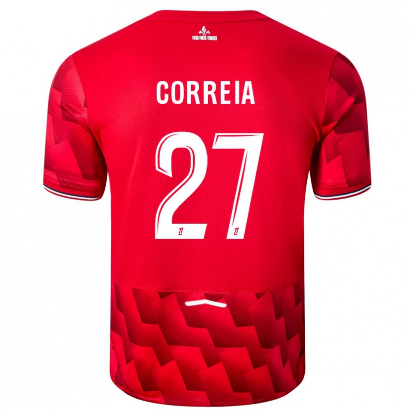 Danxen Kinderen Félix Correia #27 Rood Wit Thuisshirt Thuistenue 2025/26 T-Shirt