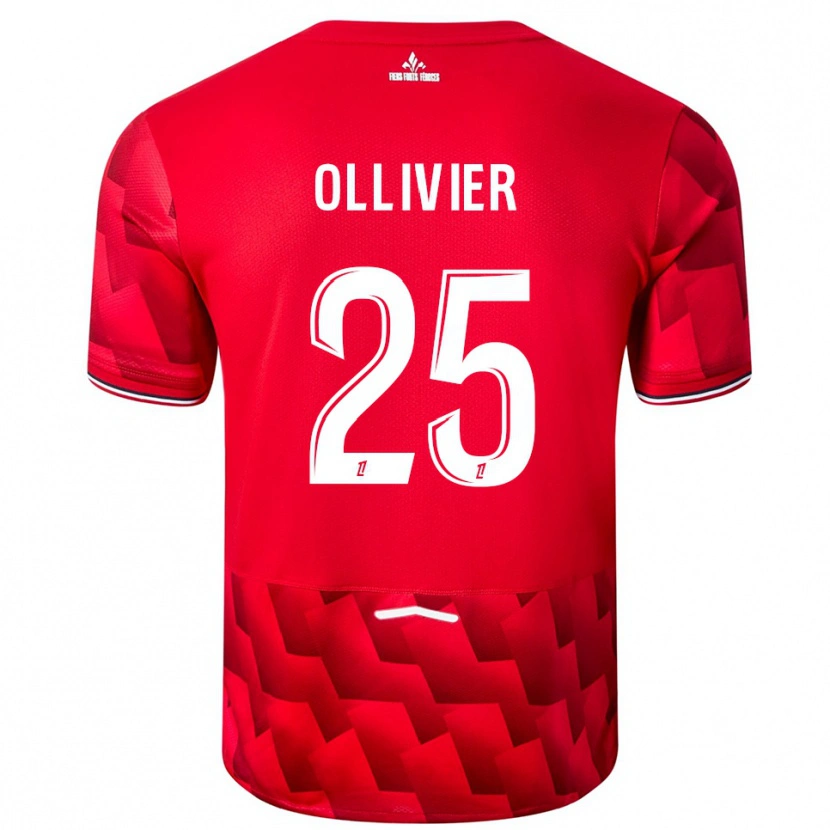 Danxen Kinderen Agathe Ollivier #25 Rood Wit Thuisshirt Thuistenue 2025/26 T-Shirt