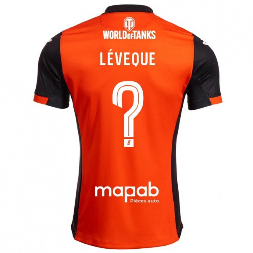 Danxen Kinderen Léonardo Lévêque #0 Zwart Oranje Thuisshirt Thuistenue 2025/26 T-Shirt