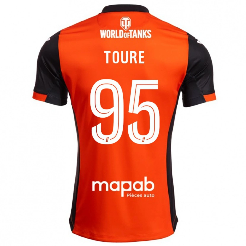 Danxen Kinderen Isaak Touré #95 Zwart Oranje Thuisshirt Thuistenue 2025/26 T-Shirt