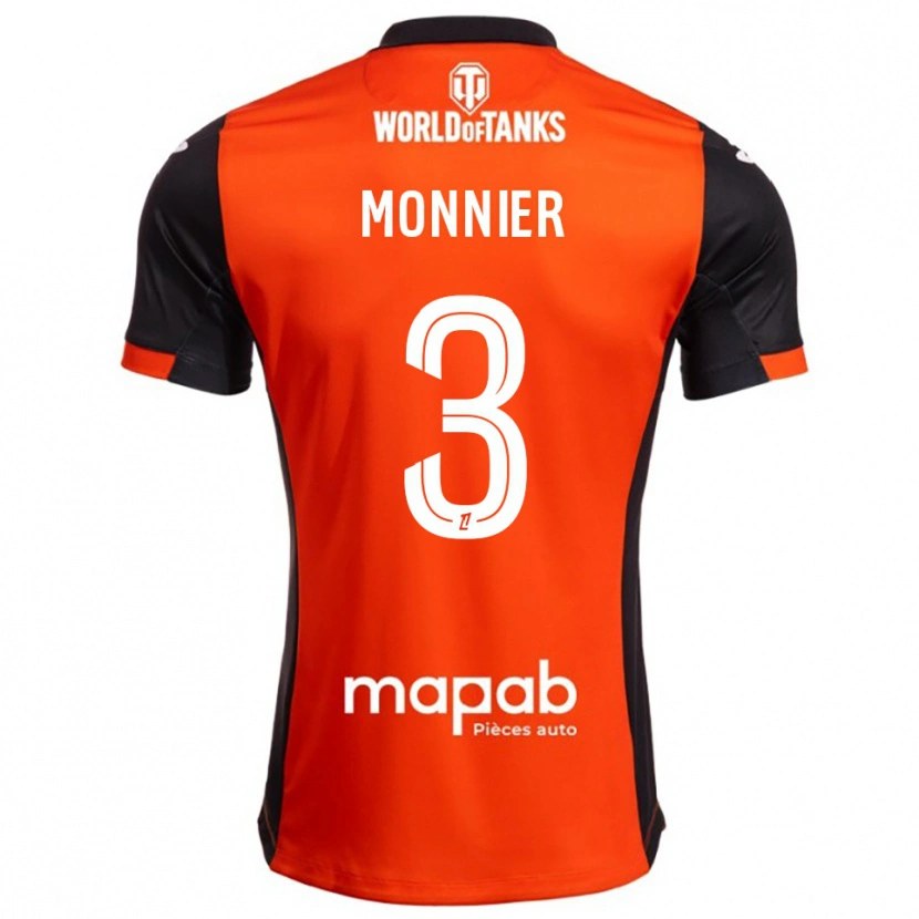 Danxen Kinderen Isaac Monnier #3 Zwart Oranje Thuisshirt Thuistenue 2025/26 T-Shirt