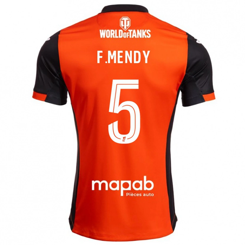 Danxen Kinderen Formose Mendy #5 Zwart Oranje Thuisshirt Thuistenue 2025/26 T-Shirt