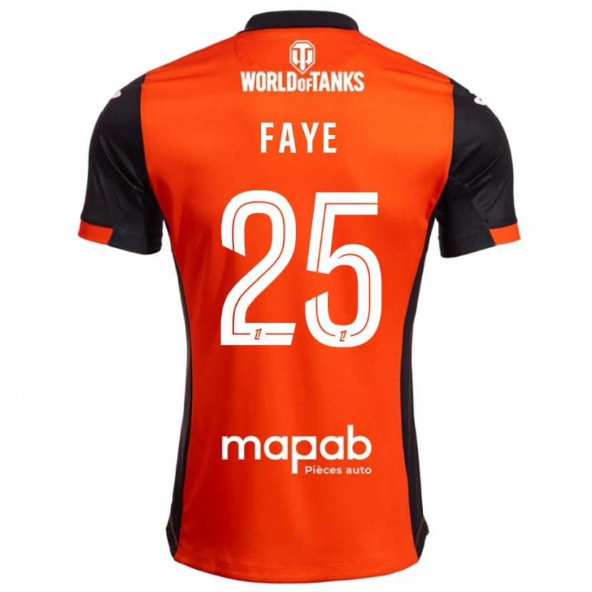 Danxen Kinderen Abdoulaye Faye #25 Zwart Oranje Thuisshirt Thuistenue 2025/26 T-Shirt