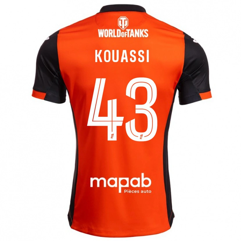 Danxen Kinderen Arsène Kouassi #43 Zwart Oranje Thuisshirt Thuistenue 2025/26 T-Shirt