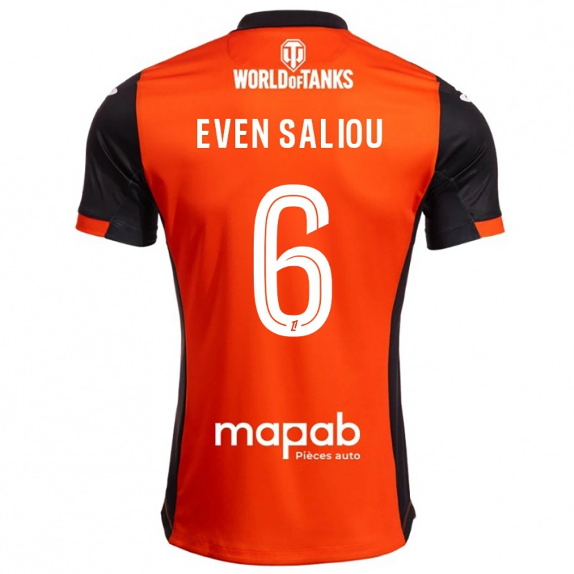 Danxen Kinderen Emy Even Saliou #6 Zwart Oranje Thuisshirt Thuistenue 2025/26 T-Shirt