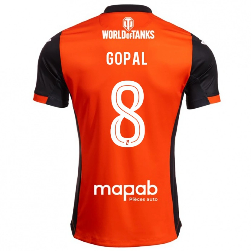Danxen Kinderen Julie Gopal #8 Zwart Oranje Thuisshirt Thuistenue 2025/26 T-Shirt
