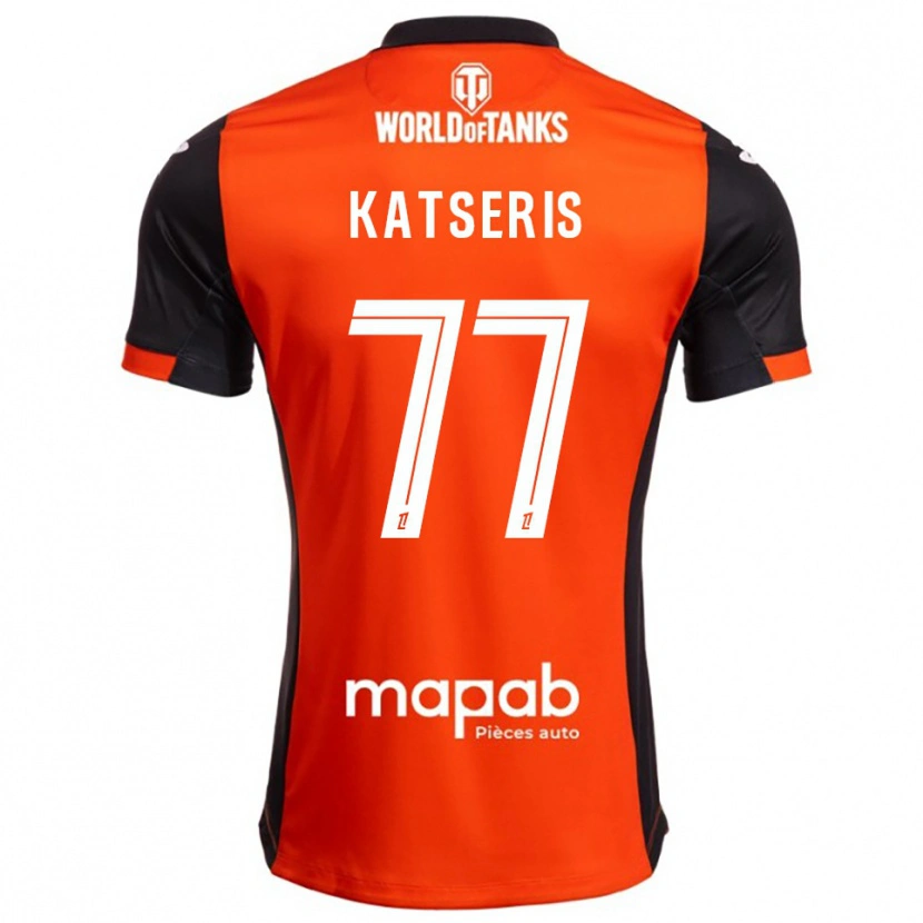 Danxen Kinderen Panos Katseris #77 Zwart Oranje Thuisshirt Thuistenue 2025/26 T-Shirt