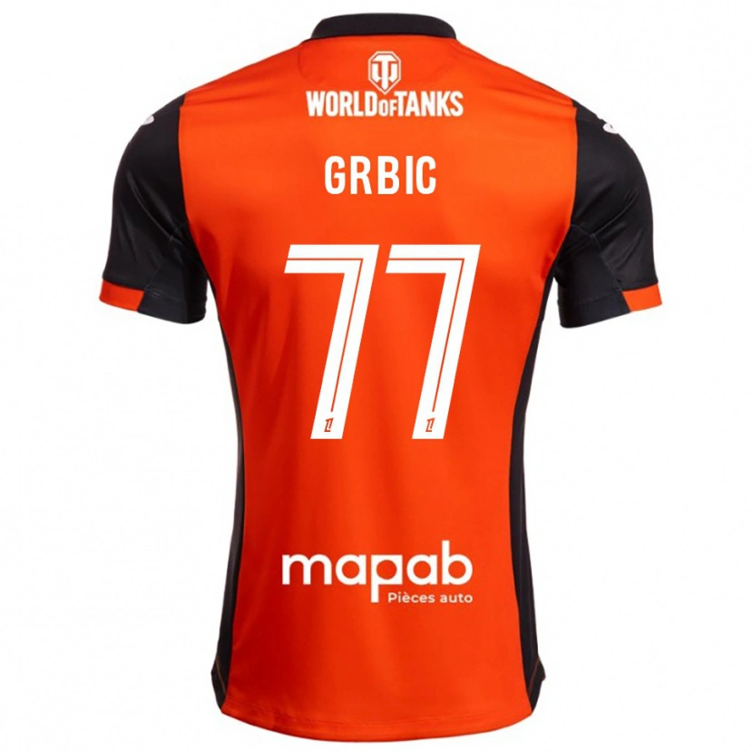 Danxen Kinderen Adrian Grbic #77 Zwart Oranje Thuisshirt Thuistenue 2025/26 T-Shirt