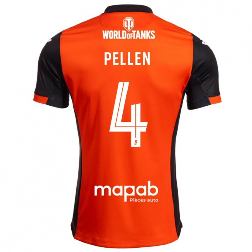 Danxen Kinderen Louise Pellen #4 Zwart Oranje Thuisshirt Thuistenue 2025/26 T-Shirt
