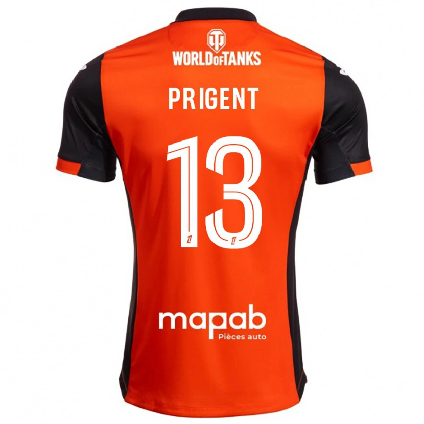 Danxen Kinderen Matéo Prigent #13 Zwart Oranje Thuisshirt Thuistenue 2025/26 T-Shirt