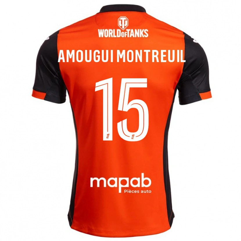Danxen Kinderen Maceo Amougui Montreuil #15 Zwart Oranje Thuisshirt Thuistenue 2025/26 T-Shirt