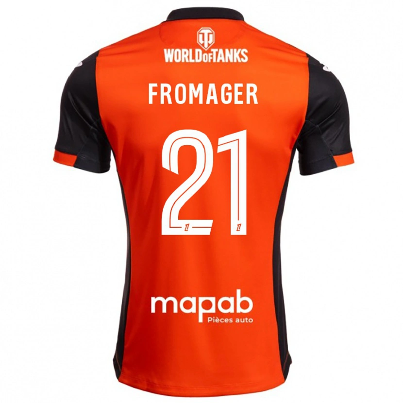 Danxen Kinderen Côme Fromager #21 Zwart Oranje Thuisshirt Thuistenue 2025/26 T-Shirt