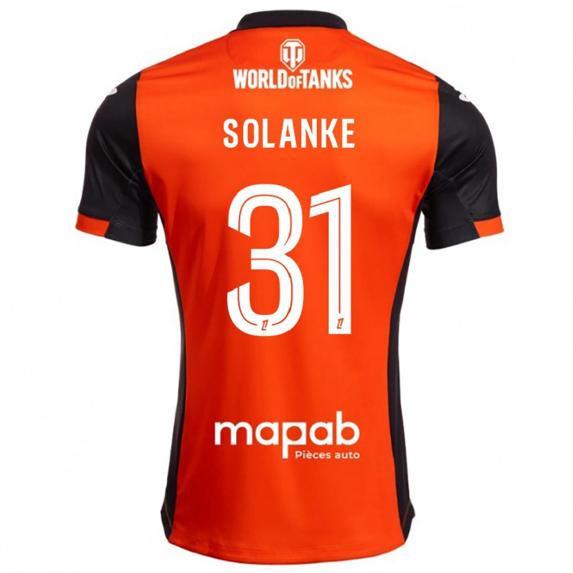 Danxen Kinderen Ade Solanke #31 Zwart Oranje Thuisshirt Thuistenue 2025/26 T-Shirt