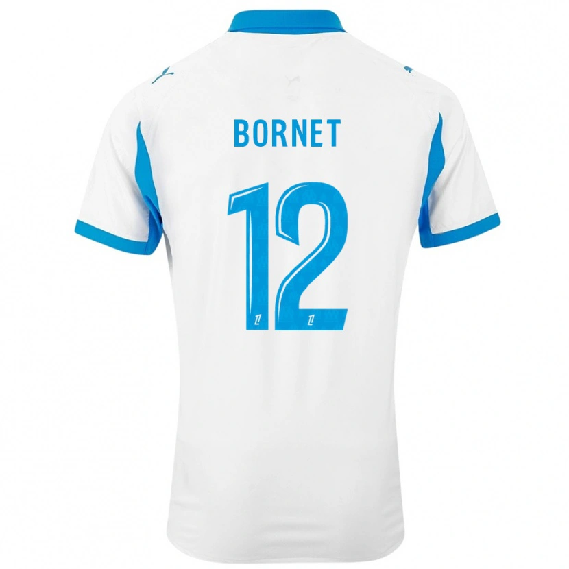 Danxen Kinderen Camille Bornet #12 Wit Hemelsblauw Thuisshirt Thuistenue 2025/26 T-Shirt