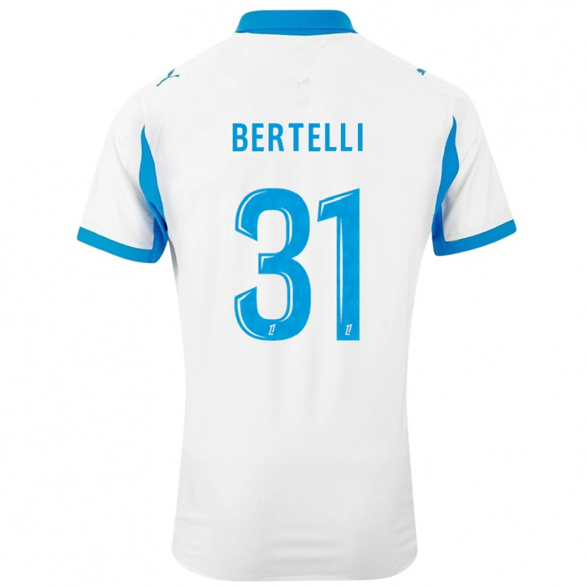 Danxen Kinderen Ugo Bertelli #31 Wit Hemelsblauw Thuisshirt Thuistenue 2025/26 T-Shirt