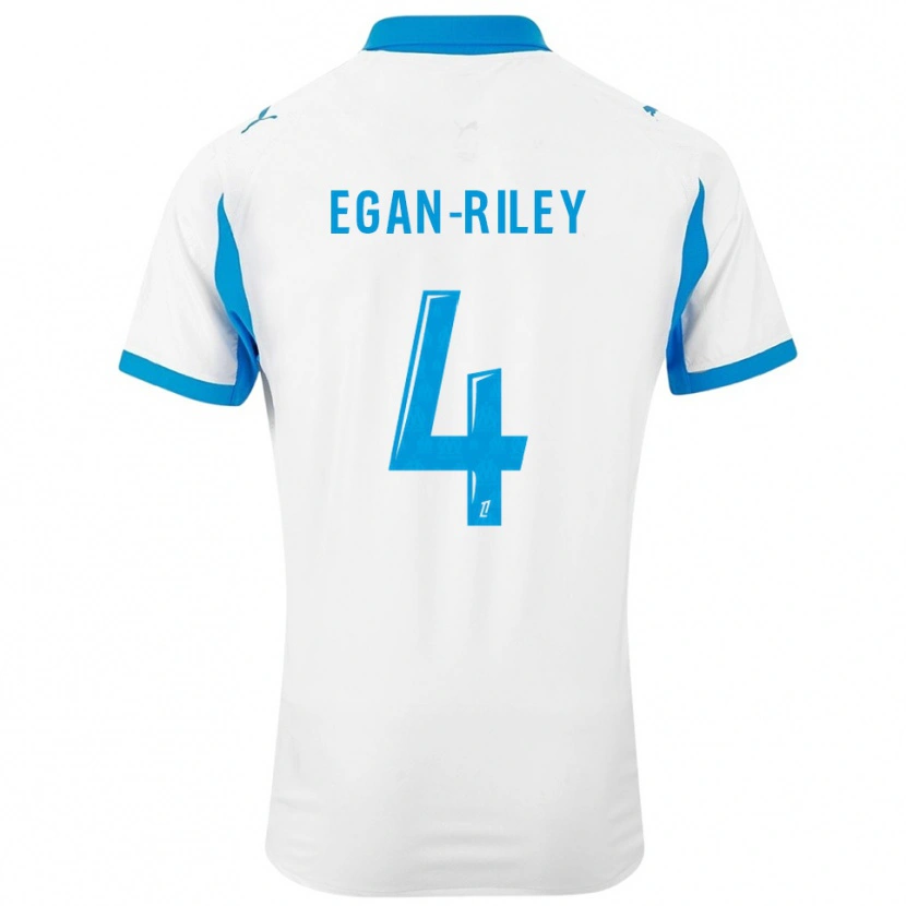 Danxen Kinderen Cj Egan-Riley #4 Wit Hemelsblauw Thuisshirt Thuistenue 2025/26 T-Shirt