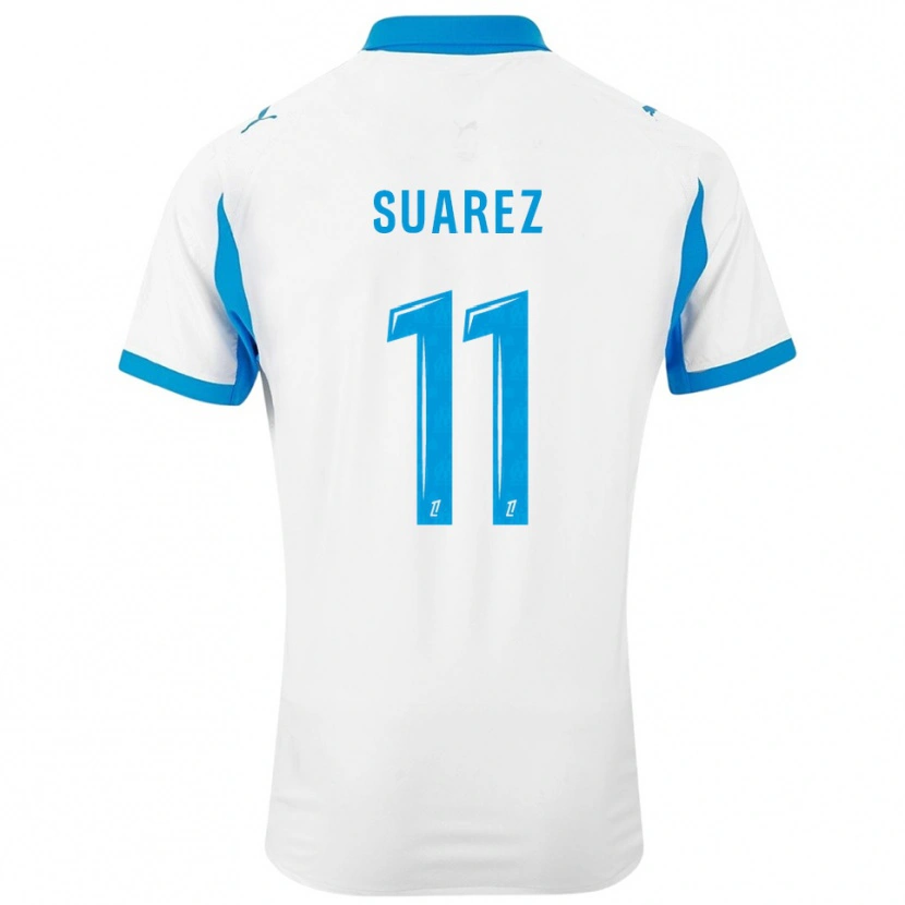 Danxen Kinderen Luis Suarez #11 Wit Hemelsblauw Thuisshirt Thuistenue 2025/26 T-Shirt
