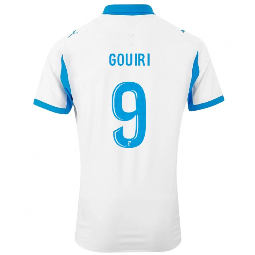 Danxen Kinderen Amine Gouiri #9 Wit Hemelsblauw Thuisshirt Thuistenue 2025/26 T-Shirt