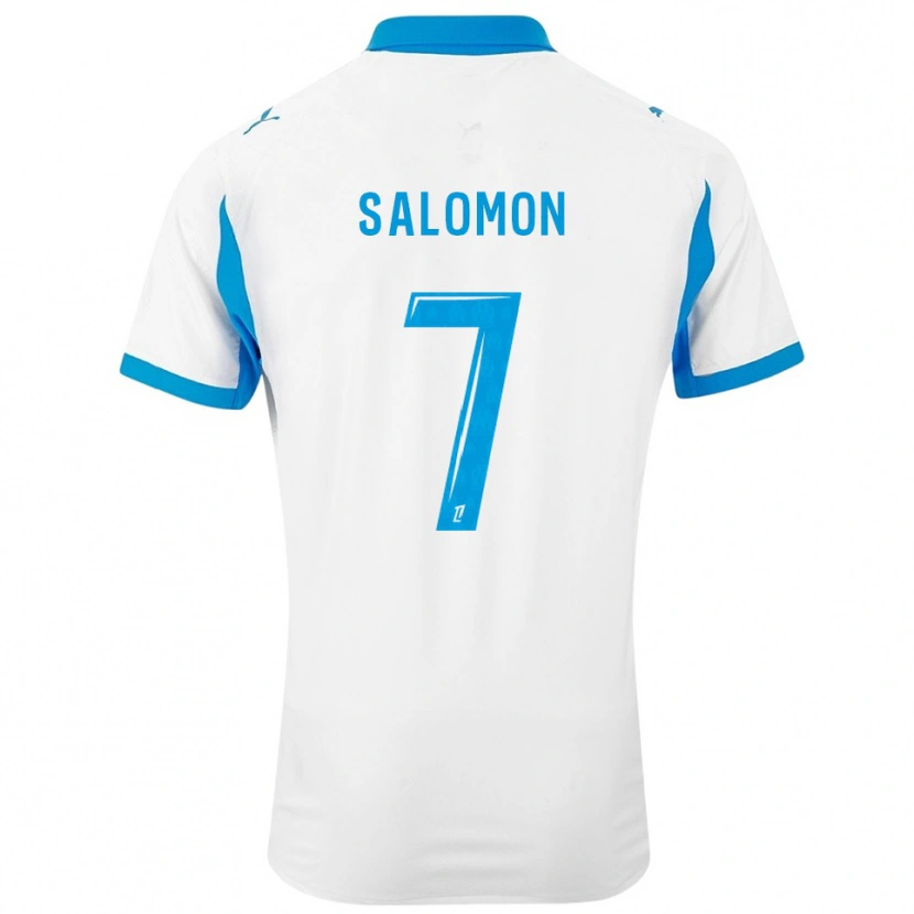 Danxen Kinderen Maëva Salomon #7 Wit Hemelsblauw Thuisshirt Thuistenue 2025/26 T-Shirt