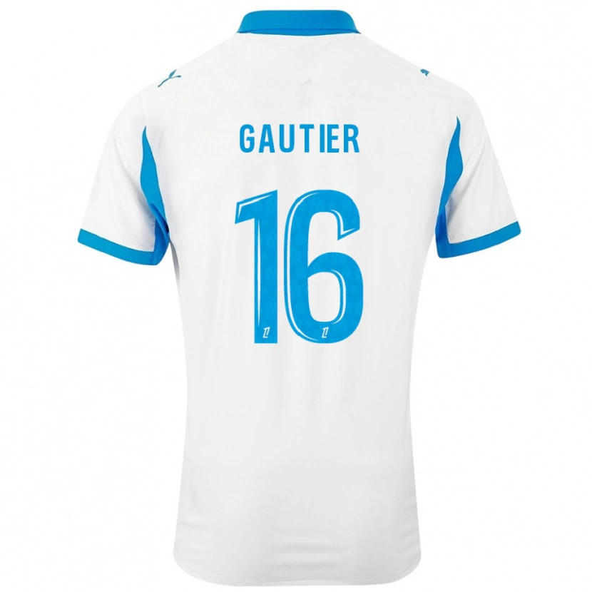 Danxen Kinderen Elisa Gautier #16 Wit Hemelsblauw Thuisshirt Thuistenue 2025/26 T-Shirt