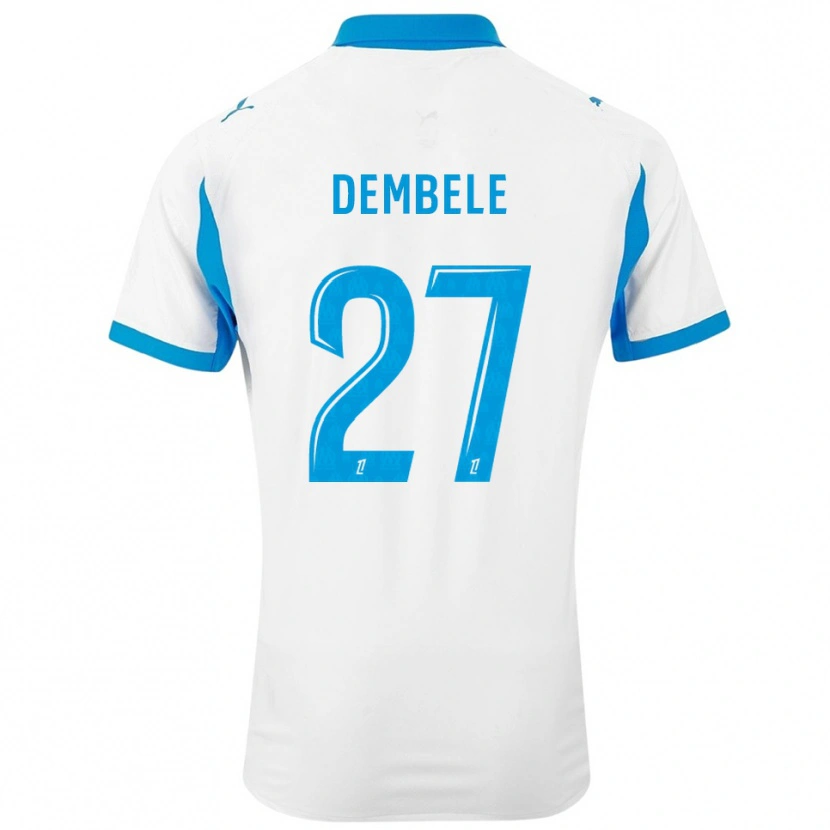 Danxen Kinderen Coumba Dembélé #27 Wit Hemelsblauw Thuisshirt Thuistenue 2025/26 T-Shirt