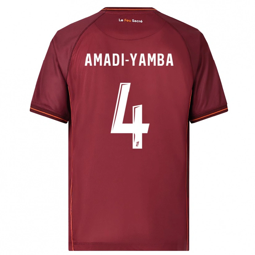 Danxen Kinderen Nelson Amadi-Yamba #4 Bordeaux Wit Thuisshirt Thuistenue 2025/26 T-Shirt