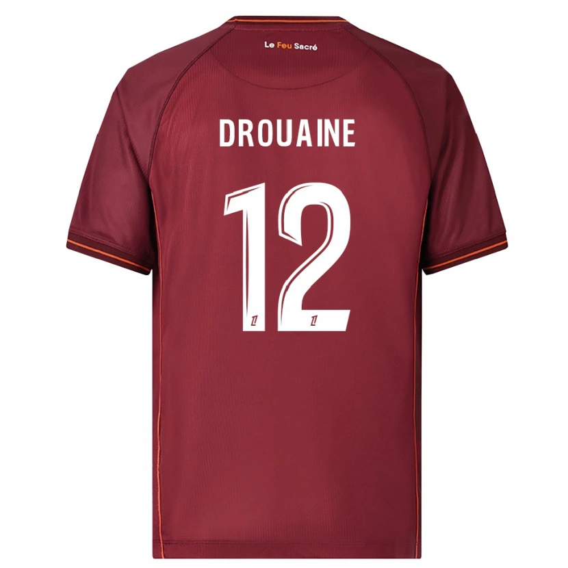 Danxen Kinderen Mathieu Drouaine #12 Bordeaux Wit Thuisshirt Thuistenue 2025/26 T-Shirt