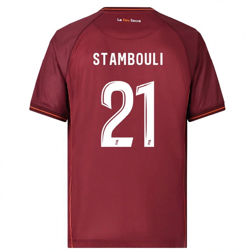 Danxen Kinderen Benjamin Stambouli #21 Bordeaux Wit Thuisshirt Thuistenue 2025/26 T-Shirt