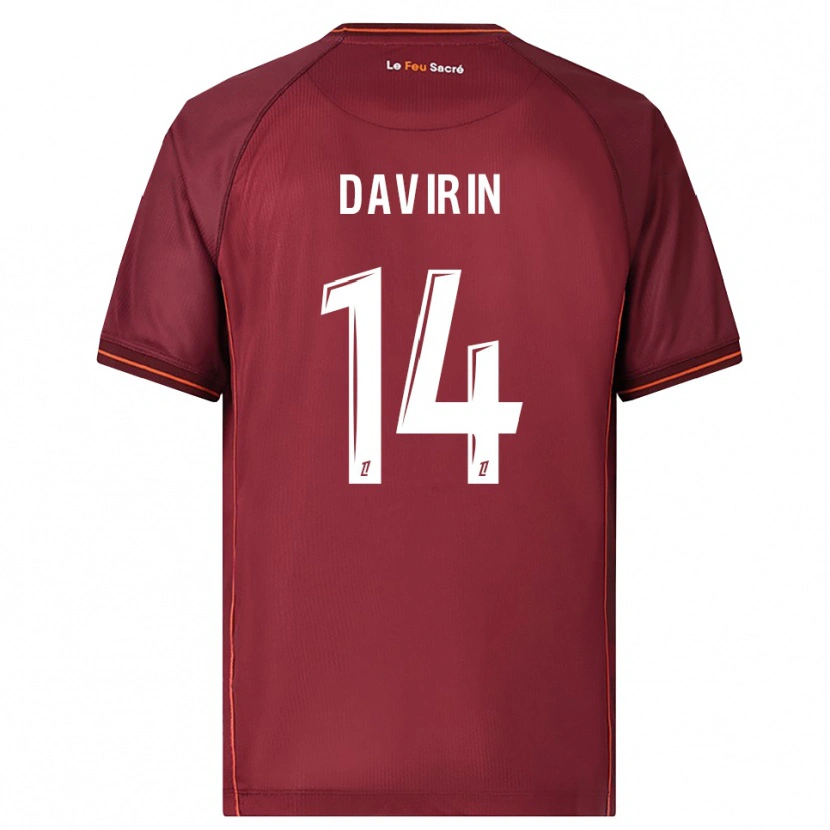 Danxen Kinderen Pierre-Alexandre Davirin #14 Bordeaux Wit Thuisshirt Thuistenue 2025/26 T-Shirt