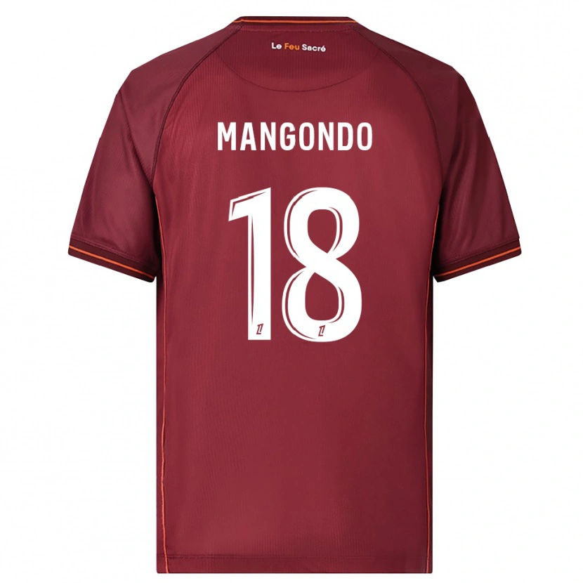 Danxen Kinderen Joseph Mangondo #18 Bordeaux Wit Thuisshirt Thuistenue 2025/26 T-Shirt