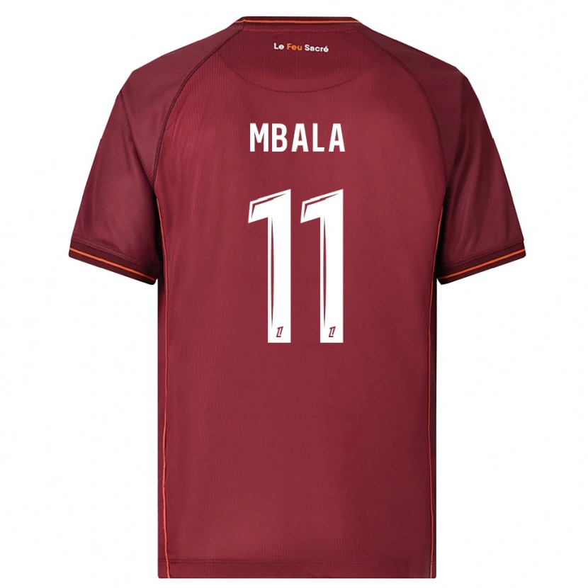 Danxen Kinderen Nathan Mbala #11 Bordeaux Wit Thuisshirt Thuistenue 2025/26 T-Shirt