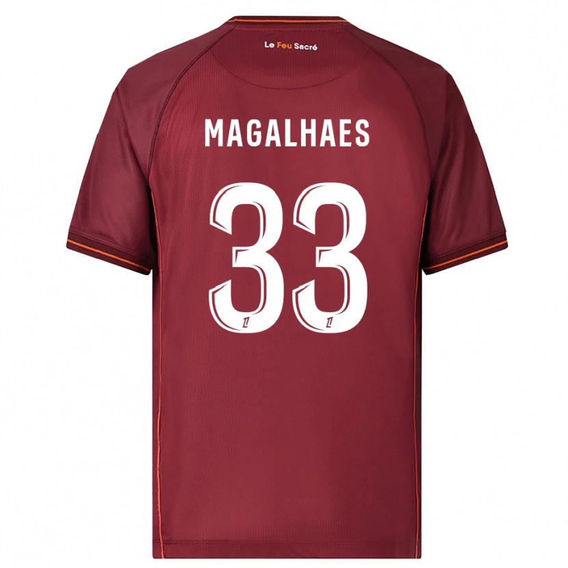 Danxen Kinderen Manon Magalhaes #33 Bordeaux Wit Thuisshirt Thuistenue 2025/26 T-Shirt
