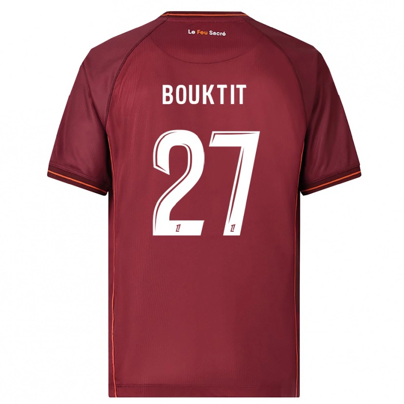 Danxen Kinderen Assia Bouktit #27 Bordeaux Wit Thuisshirt Thuistenue 2025/26 T-Shirt